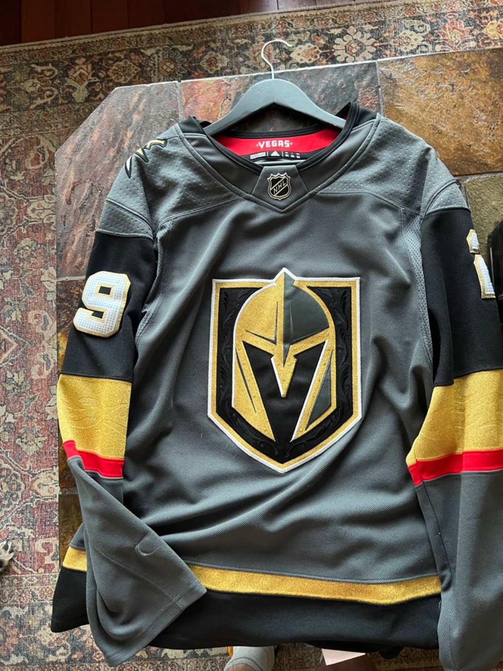 Vegas Golden Knights Gray NHL Hockey Jersey with Gold Accent